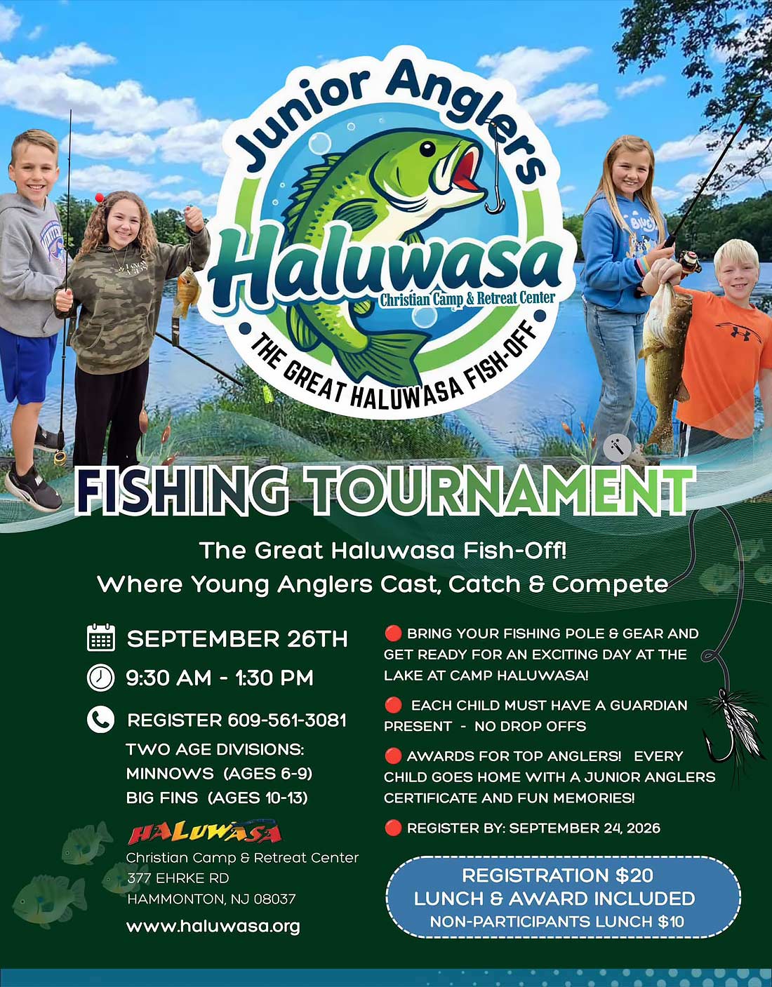 Camp Haluwasa Junior Anglers Fishing Tournament
